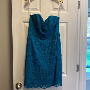 Teal straplesa dress size 6